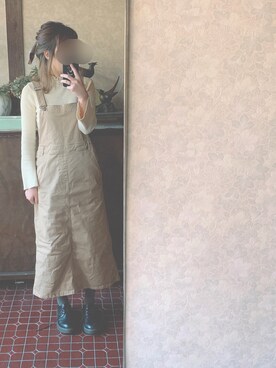 「Honeys」｜「アイテム（ジャンパースカート）」を使った、kmmyさん（レディース・155cm）の秋コーディネート