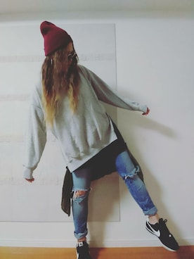 「プチプラミックス」｜「アイテム（ニットキャップ/ビーニー）」を使った、あんみつさん（レディース・166cm）の秋コーディネート