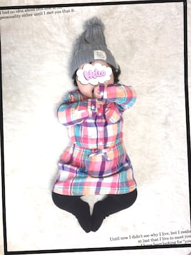 「babygap」｜「アイテム（シャツワンピース）」を使った、remuさん（キッズ・70cm）の冬コーディネート