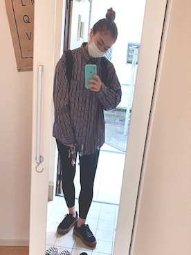 「Marc by Marc Jacobs（マークバイマークジェイコブス）のアイテム（バックパック/リュック）」を使った、𝐑𝐈𝐈（rina tokiai）さん（レディース・163cm）の春コーディネート