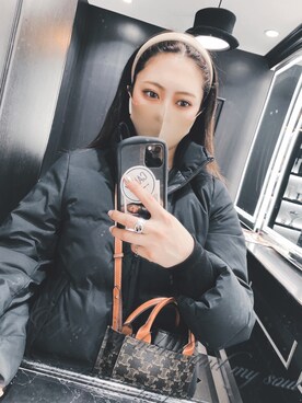 「アイテム（ダウンジャケット/コート）」を使った、𝐑𝐈𝐈（rina tokiai）さん（レディース・166cm）の冬コーディネート