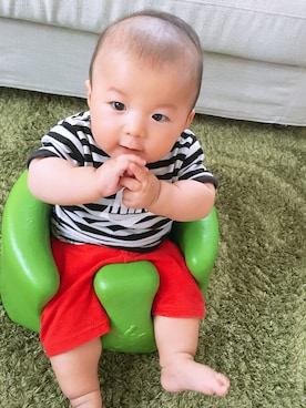 「BeBe（ベベ）のアイテム」を使った、kiiさん（メンズ・70cm）の春コーディネート