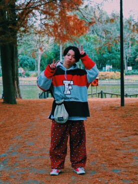 「FILA（フィラ）のアイテム（スウェット）」を使った、rider1224さん（メンズ・160cm）の冬コーディネート