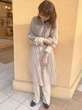 「シアーワンピース」｜「アイテム（その他シューズ）」を使った、MAIさん（レディース・165cm）の春コーディネート