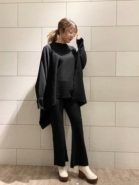 「JEANASIS（ジーナシス）のアイテム（セットアップ）」を使った、MAIさん（レディース・165cm）の冬コーディネート