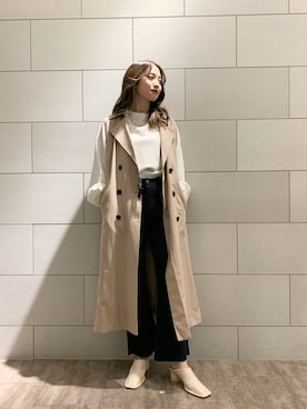 「JEANASIS（ジーナシス）のアイテム（トレンチコート）」を使った、MAIさん（レディース・165cm）の春コーディネート