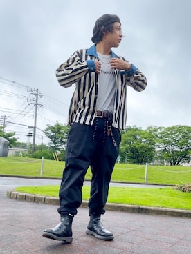 「バルーンパンツ」｜「アイテム（キャスケット）」を使った、kenta/emptykraftさん（メンズ・168cm）の春コーディネート