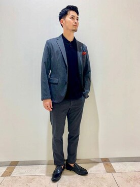 「green label relaxing（グリーンレーベルリラクシング）のBC レザー ローファー（Loafers、ブラック系）」を使った、nagano5915さんの秋コーディネート