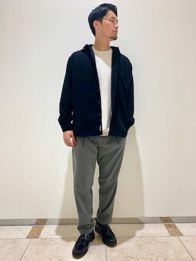 「green label relaxing（グリーンレーベルリラクシング）のCM◆ウオッシャブルトロ 2P ユーティリティー パンツ 9分丈 / アンクル丈 ＜機能性生地＞（Pants、グレー系）」を使った、nagano5915さんの秋コーディネート