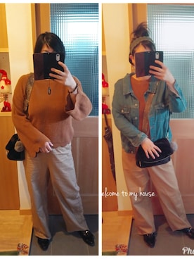 「RAY CASSIN（レイカズン）のアイテム（デニムジャケット）」を使った、canさん（レディース・167cm）の秋コーディネート