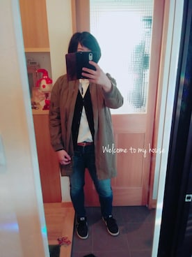 「しまむら（シマムラ）のアイテム（ジャケット/アウター、グリーン系）」を使った、canさん（レディース・167cm）の秋コーディネート