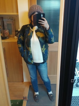 「Design Tshirts Store graniph（デザイン　ティーシャツ　ストア　グラニフ）のアイテム（ジャケット/アウター）」を使った、canさん（レディース・167cm）の冬コーディネート