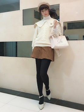 「RUBY AND YOU（ルビーアンドユー）のアイテム（シューズ）」を使った、fiona🍮さん（レディース・168cm）の冬コーディネート