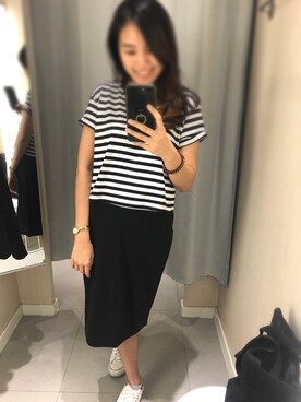 「H&M（エイチ・アンド・エム）のアイテム（スカート）」を使った、Toeylyさん（レディース・164cm）の夏コーディネート