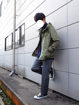 「UNITED ARROWS（ユナイテッドアローズ）のアイテム（モッズコート）」を使った、たさん（メンズ・180cm）の春コーディネート