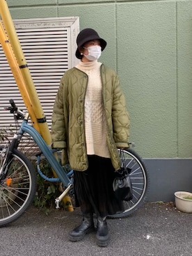 「しまむら（シマムラ）のアイテム（スカート）」を使った、ぶんさん（レディース・153cm）の冬コーディネート