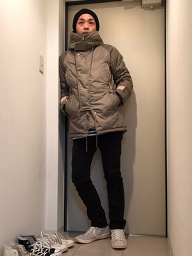 「nonnative（ノンネイティブ）のアイテム（ダウンジャケット/コート）」を使った、NIINUMAさん（メンズ・177cm）の冬コーディネート