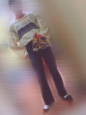 「アイテム（バレエシューズ）」を使った、popo✩さん（レディース・158cm）の冬コーディネート