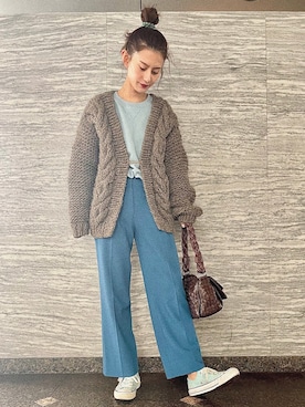 「UNUSED」｜「アイテム（その他アウター）」を使った、miyuki❁さん（レディース・157cm）の春コーディネート