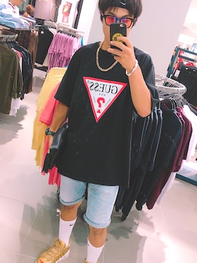 「MARCELO BURLON（マルセロ・バーロン）のアイテム（腕時計）」を使った、CHUMAさん（メンズ・173cm）の夏コーディネート