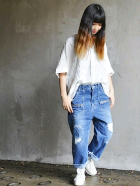 「WORLD WIDE LOVE!（ワールドワイドラブ）のアイテム」を使った、WORLD WIDE LOVE!さん（レディース・157cm）の夏コーディネート