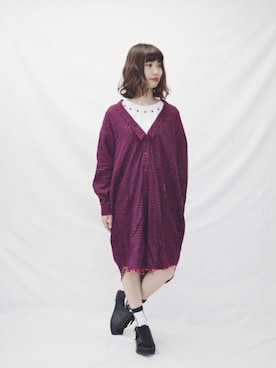 「アイテム（シャツワンピース）」を使った、WORLD WIDE LOVE!さん（レディース・157cm）の夏コーディネート