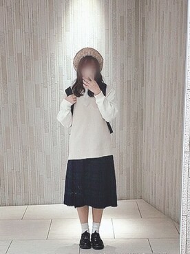 「チチカカ」｜「アイテム（ローファー）」を使った、yun.さん（レディース・153cm）の秋コーディネート