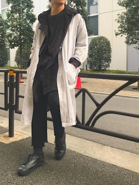 「アイテム（モッズコート、レッド系）」を使った、YouTuber美容師テラヤマジック相互さん（メンズ・172cm）の春コーディネート