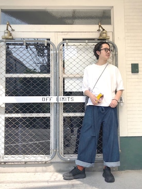 「CRAIG GREEN（クレイググリーン）のアイテム（パンツ）」を使った、YouTuber美容師テラヤマジック相互さん（メンズ・173cm）の夏コーディネート