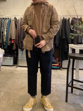 「TrAnsference - T/f （トランスファレンス）のアイテム」を使った、YouTuber美容師テラヤマジック相互さん（メンズ・172cm）の春コーディネート