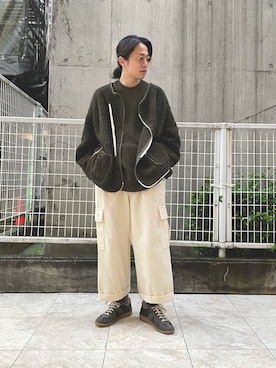 「TrAnsference - T/f （トランスファレンス）のアイテム（ジャケット/アウター）」を使った、YouTuber美容師テラヤマジック相互さん（メンズ・172cm）の秋コーディネート