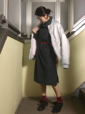 RIKAKOさん（レディース・161cm）の冬コーディネート