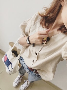 「PULL&BEAR（プルアンドベア）のアイテム」を使った、mizichen♡̆̈さん（キッズ・124cm）の夏コーディネート