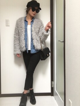 「RESEXXY（リゼクシー）のアイテム（その他アウター）」を使った、KAORIIIIIIIIさん（レディース・156cm）の冬コーディネート