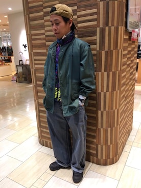 「アイテム（ダウンベスト、その他）」を使った、funatoさん（メンズ・166cm）の冬コーディネート