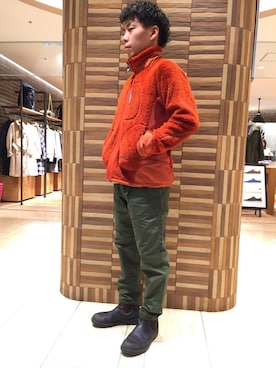 「and wander（アンドワンダー）のアイテム（ブルゾン）」を使った、funatoさん（メンズ・166cm）の冬コーディネート