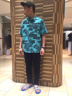 「is-ness（イズネス）のアイテム（サンダル）」を使った、funatoさん（メンズ・166cm）の春コーディネート