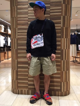 「MANASTASH（マナスタッシュ）のアイテム（スニーカー）」を使った、funatoさん（メンズ・166cm）の夏コーディネート