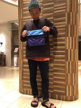 「MANASTASH（マナスタッシュ）のアイテム（バッグ）」を使った、funatoさん（メンズ・166cm）の夏コーディネート