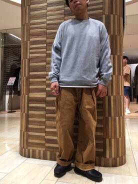 「Gramicci（グラミチ）のアイテム（スウェット）」を使った、funatoさん（メンズ・166cm）の秋コーディネート