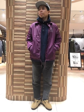 「WILD THINGS（ワイルドシングス）のアイテム（パーカー）」を使った、funatoさん（メンズ・166cm）の秋コーディネート