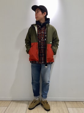 「WILD THINGS（ワイルドシングス）のアイテム（パーカー）」を使った、funatoさん（メンズ・166cm）の冬コーディネート