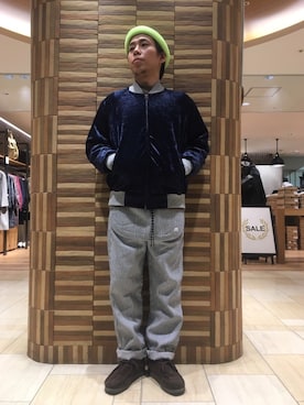 「ヒッコリー」｜「アイテム（ブルゾン）」を使った、funatoさん（メンズ・166cm）の冬コーディネート