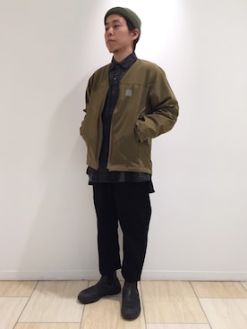 「Blundstone（ブランドストーン）のBlundstone/ブランドストーン　ｻｲﾄﾞｺﾞｱﾌﾞｰﾂ Men's（ブーツ）」を使った、funatoさん（メンズ・166cm）の冬コーディネート