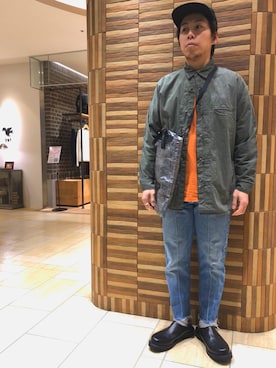 「AlexanderLeeChang（アレキサンダーリーチャン）のアイテム（キャップ）」を使った、funatoさん（メンズ・166cm）の冬コーディネート