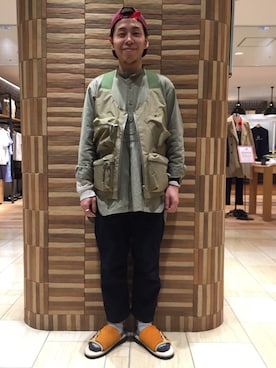 「TOPO DESIGNS（トポデザインズ）のアイテム（キャップ）」を使った、funatoさん（メンズ・166cm）の春コーディネート