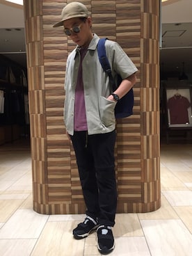 「MANASTASH（マナスタッシュ）のアイテム（スニーカー）」を使った、funatoさん（メンズ・166cm）の春コーディネート