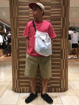 「MANASTASH（マナスタッシュ）のアイテム（バッグ）」を使った、funatoさん（メンズ・166cm）の夏コーディネート