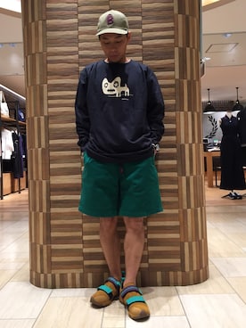 「MANASTASH（マナスタッシュ）のアイテム（スニーカー）」を使った、funatoさん（メンズ・166cm）の夏コーディネート