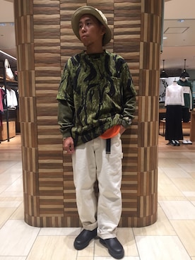 「MANASTASH（マナスタッシュ）のアイテム（バッグ）」を使った、funatoさん（メンズ・166cm）の夏コーディネート